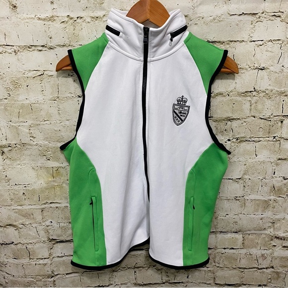 Ralph Lauren Jackets & Blazers - Lauren Ralph Lauren Active White Green Crest Zip Out Hood Vest